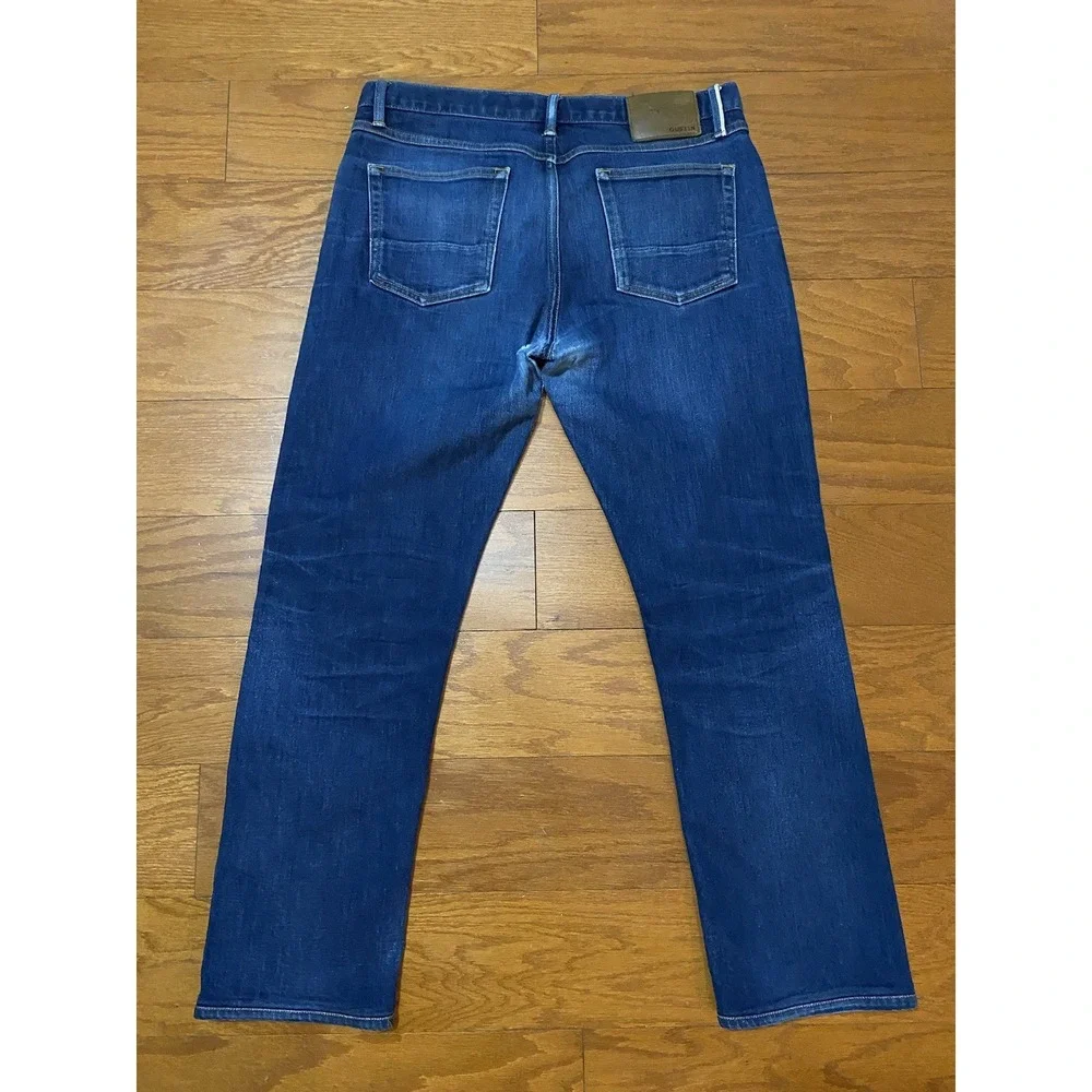 Gustin Selvedge Denim Jeans California Raw Button Fly Straight Men 35 *ReadFlaws